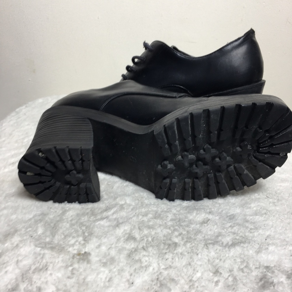 Vintage Mudd platform chunky square toe shoe black 8 - Picture 12 of 16
